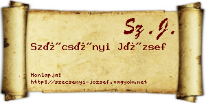 Szécsényi József névjegykártya