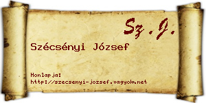 Szécsényi József névjegykártya